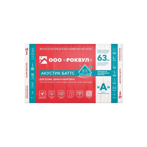 Минеральная вата Rockwool Акустик Баттс 50 мм